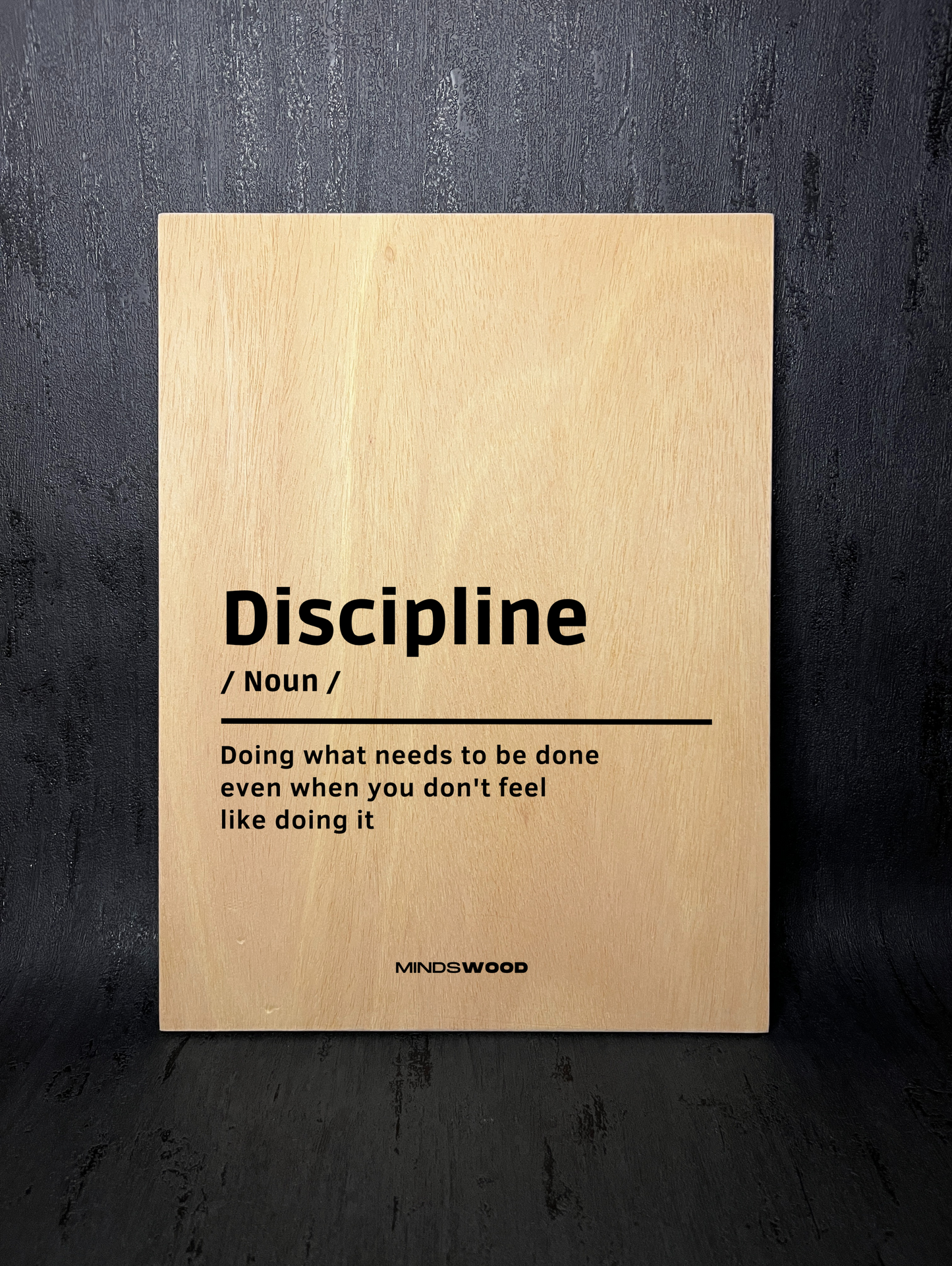 Cuadro en madera Discipline